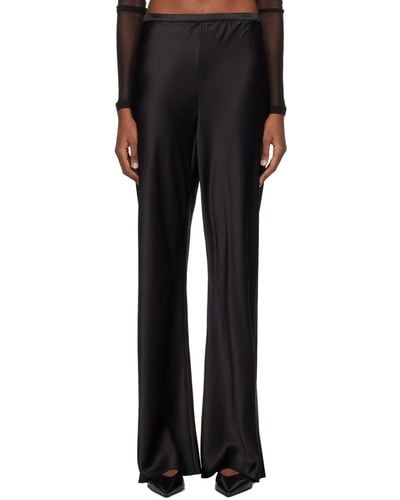 SILK LAUNDRY High-rise Lounge Trousers - Black