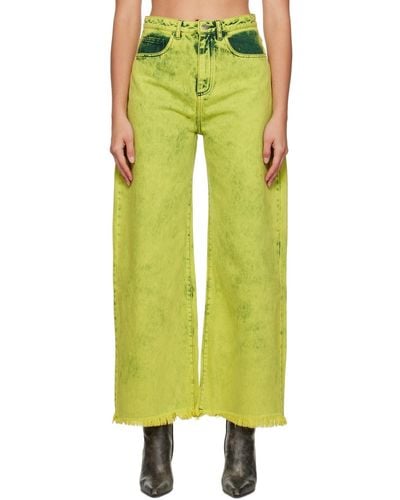 Marques'Almeida Marques Almeida Green Wide-leg Boyfriend Jeans - Yellow