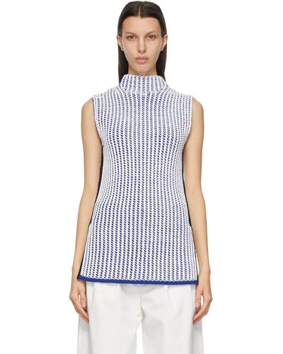 3.1 Phillip Lim Sleeveless Two-tone Turtleneck - Blue