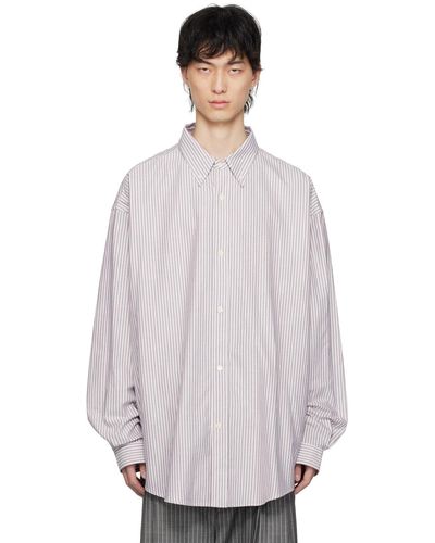 Hed Mayner Striped Shirt - White