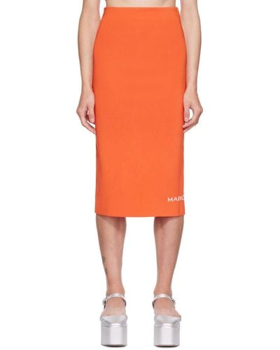 Marc Jacobs 'the Tube' Midi Skirt - Orange