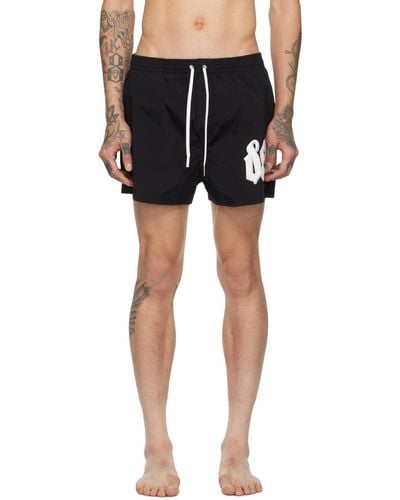 DSquared² Black Printed Swim Shorts