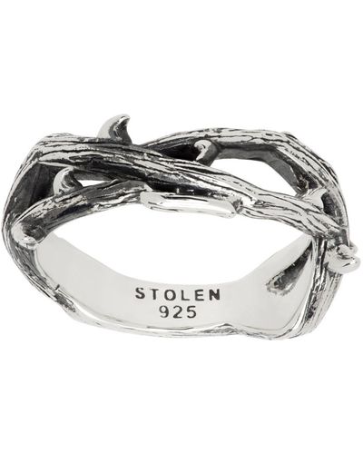 Stolen Girlfriends Club Twisted Thorn Band Ring - Metallic