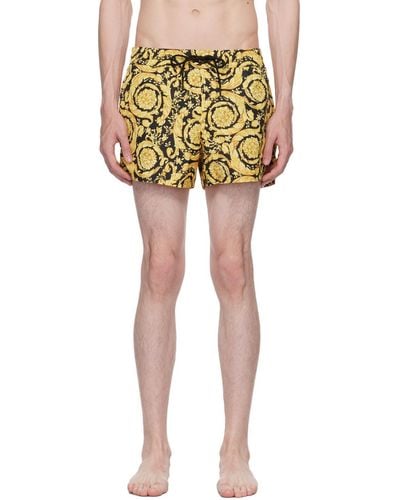 Versace Barocco Swim Shorts - Yellow