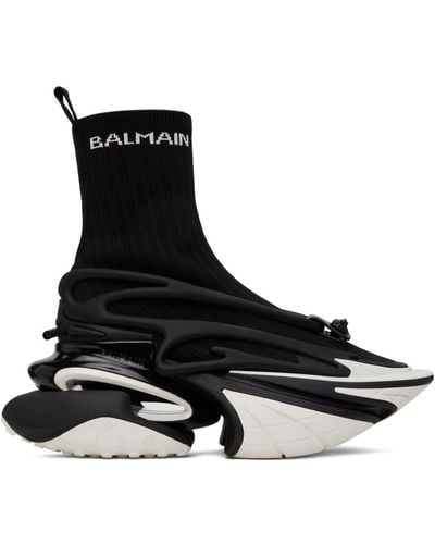 Balmain Baskets unicorn noir et blanc