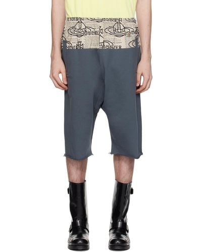 Vivienne Westwood Grey Panelled Shorts - Blue