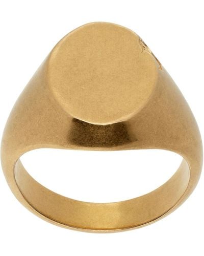 MM6 by Maison Martin Margiela Gold Signet Ring - Metallic