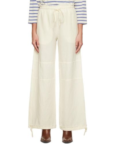 Acne Studios Off-white Relaxed Trousers - Natural