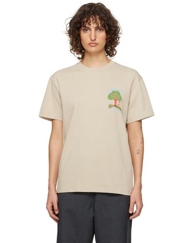 JW Anderson Beige Apple Tree T-shirt - Black