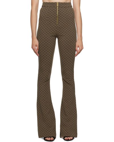 Balmain Pantalon de détente brun à monogrammes - Multicolore