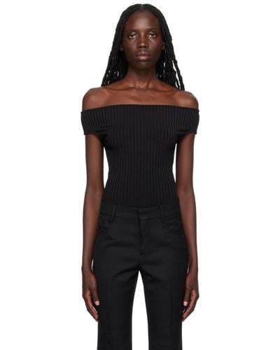 Ami Paris Bare Shoulder Bodysuit - Black