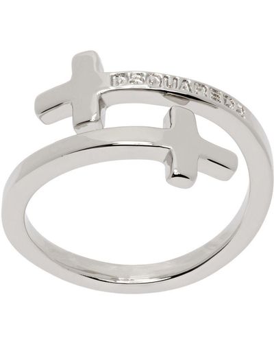 DSquared² Silver Cross Ring - Metallic