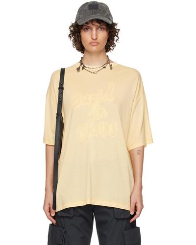 Acne Studios Yellow Embroidered T-shirt - Black