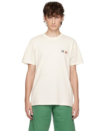 Maison Kitsuné オフホワイト ダブルフォックスヘッド Tシャツ - グリーン