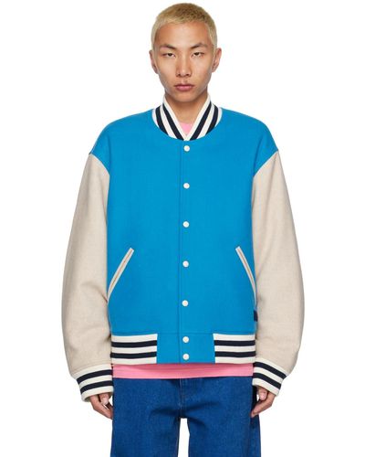 Acne Studios Blouson aviateur contrasté bleu