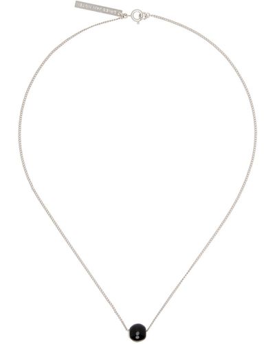 Dries Van Noten Silver & Purple Curb Chain Necklace - White