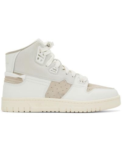Acne Studios White & Beige Panelled Trainers - Black