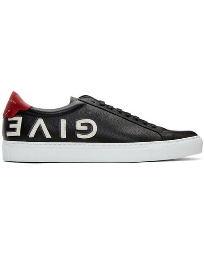 Givenchy Black Reverse Logo Urban Street Sneakers - Red