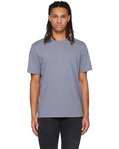 Vince T-shirt teint en plongée bleu - Noir