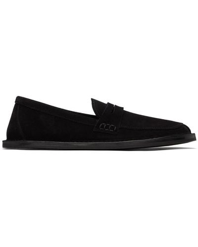 The Row Cary Suede Loafers - Black