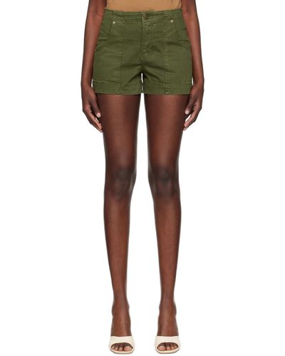 FRAME Khaki Clean Utility Shorts - Green