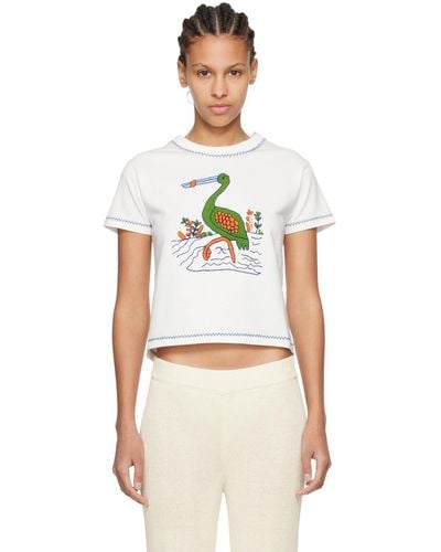 Bode オフホワイト Heron Tシャツ - マルチカラー