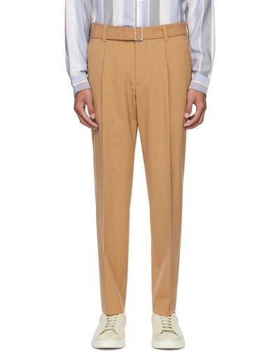 BOSS Tan Relaxed-Fit Pants - Multicolor