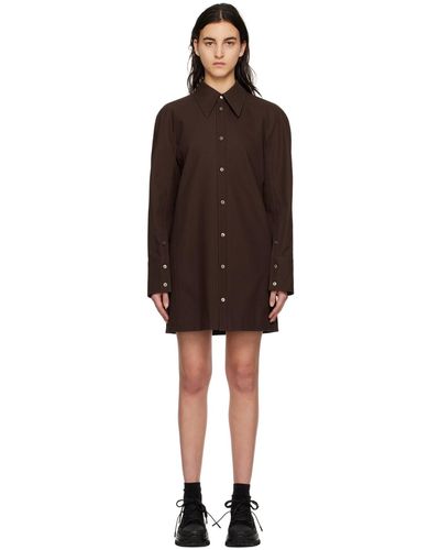 WOOYOUNGMI Brown Shirt Minidress - Black
