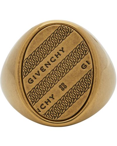 Givenchy Gold Chain Chevalier Ring - Metallic