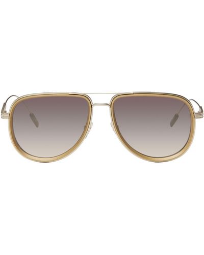 Zegna Gold Metal Sunglasses - Black