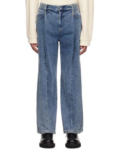 WOOYOUNGMI Blue Pleated Jeans