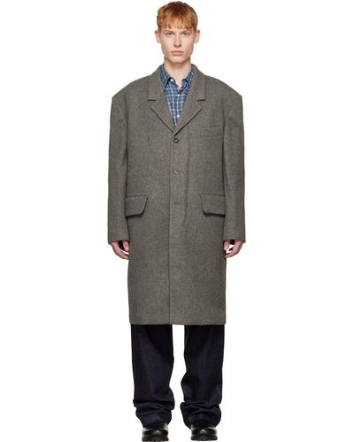Rier Manteau gris exclusif à ssense - Noir