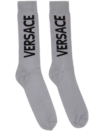 Versace Silver Vintage Logo Socks - Multicolor