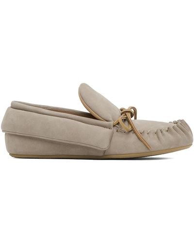 JW Anderson Taupe Suede Moc Loafers - Black