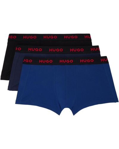 HUGO Ensemble de trois boxers e - Bleu