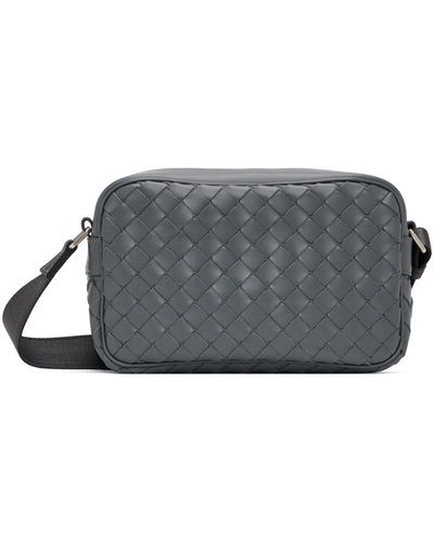 Bottega Veneta グレー Classic イントレチャート カメラバッグ - ブラック