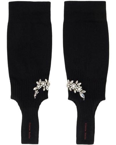Simone Rocha Black Cluster Flower Stirrup Socks