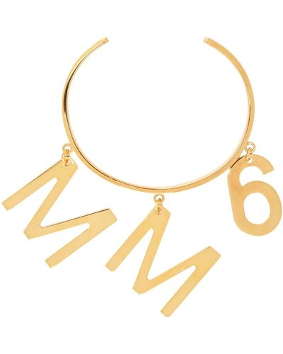 MM6 by Maison Martin Margiela Gold Logo Charm Bracelet - Metallic