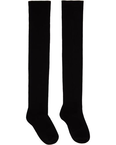 Rick Owens Chaussettes noires en tricot semi