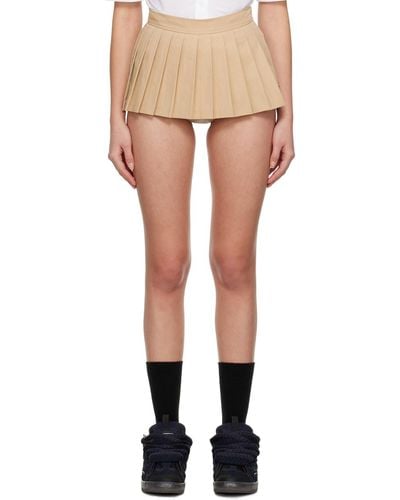 Pushbutton Ssense Exclusive Pleated Skort - Natural