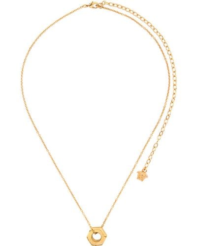 Versace Gold Nuts & Bolts Greca Necklace - Multicolour