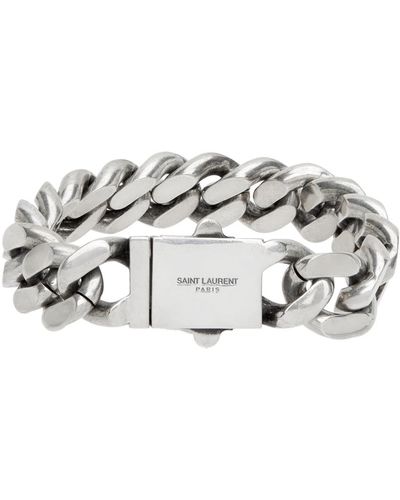 Saint Laurent Curb Chain Bracelet - Metallic