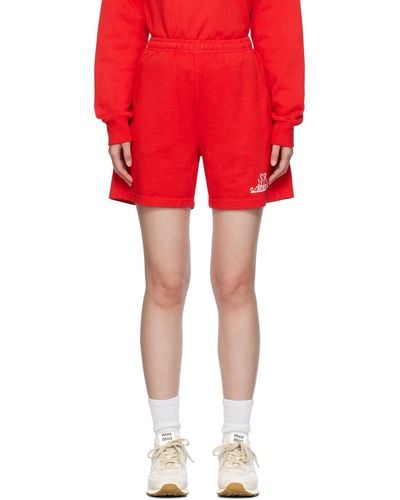 Sporty & Rich Red Prep Shorts