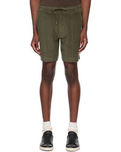Tom Ford Khaki Towelling Shorts - Green