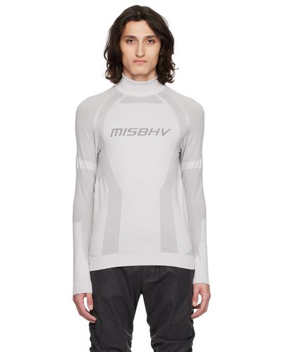 MISBHV Col roulé gris à motifs et logo en tricot jacquard - sport - Noir