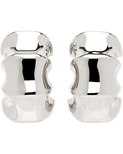 Khaite Silver 'the Medium Julius Loop' Earrings - White