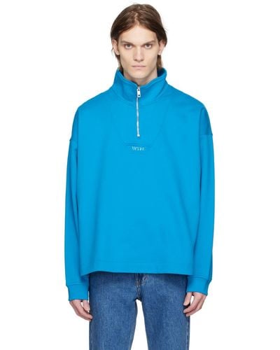 WOOYOUNGMI Blue Half-zip Sweatshirt