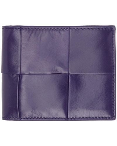 Bottega Veneta Purple Intreccio Bifold Wallet