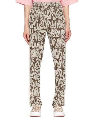 Palm Angels Pantalon de survêtement brun en coton - Multicolore