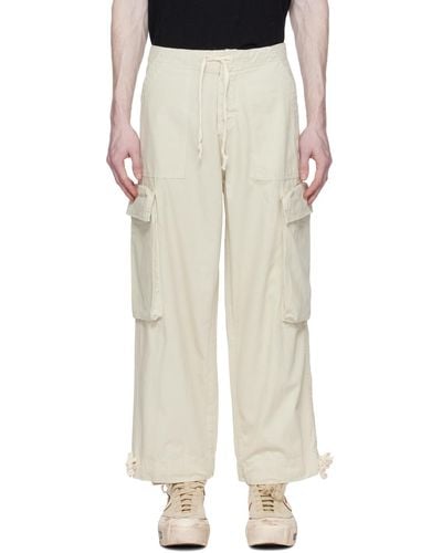 Greg Lauren Wide-leg Cargo Trousers - White